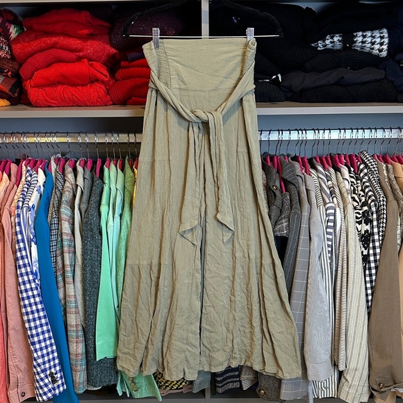 Rewash olive front tie elastic waistband flared pants size XS - Picture 1 of 3